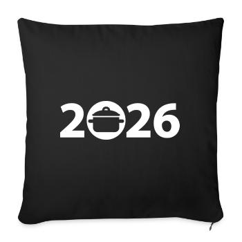 Chef 2026, Chef 2026, Restaurateur 2026 - Housse de coussin décorative 45 x 45 cm - noir - Devant