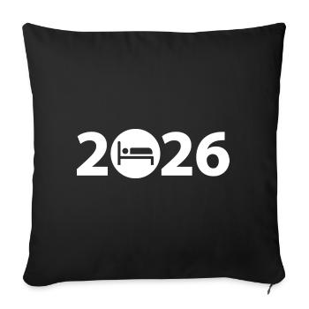 Sleep 2026, sleep in 2026 - Sofa pillowcase 17,3'' x 17,3'' (45 x 45 cm) - black - Front