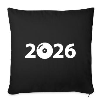 Fête de disques vinyles DJ de musique 2026 - Housse de coussin décorative 45 x 45 cm - noir - Devant