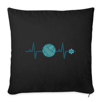 Amateurs de fils à crochet drôles adorent - Housse de coussin décorative 45 x 45 cm - noir - Devant