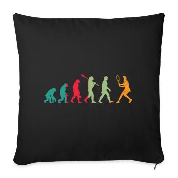 Evolution Tennis Geschenk - Sofakissenbezug 45 x 45 cm - Schwarz - Vorne