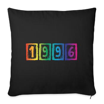 Millésime 1996 - Housse de coussin décorative 45 x 45 cm - noir - Devant