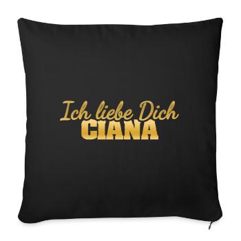 Cadeau pour Ciana - Housse de coussin décorative 45 x 45 cm - noir - Devant