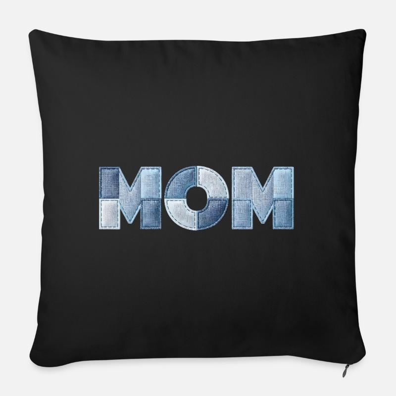 Patchwork Mom Lettering Gift for Mom - Sofa pillowcase 17,3'' x 17,3'' (45 x 45 cm) - black