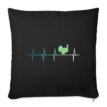 turkey heartbeat turkey - Sofa pillowcase 17,3'' x 17,3'' (45 x 45 cm) - black - Front