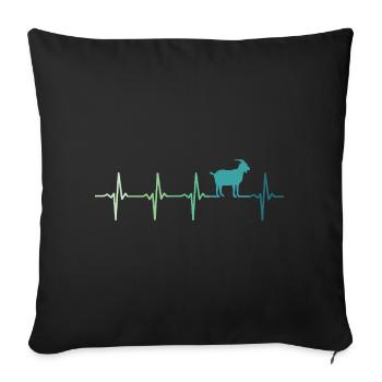Goat heartbeat goats goat - Sofa pillowcase 17,3'' x 17,3'' (45 x 45 cm) - black - Front