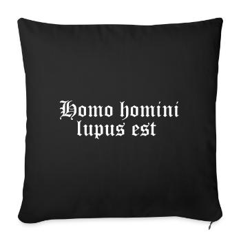 Homo homini lupus est - Sofa pillowcase 17,3'' x 17,3'' (45 x 45 cm) - black - Front
