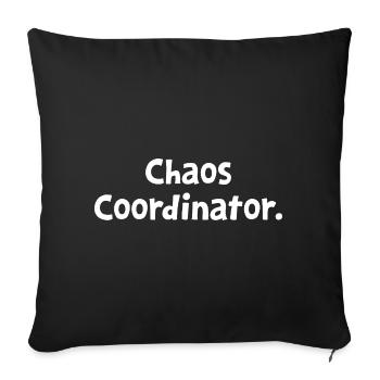 Coordinateur du Chaos Maman drôle et sarcastique Papa Preschol - Housse de coussin décorative 45 x 45 cm - noir - Devant