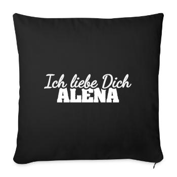 Geschenk für Alena - Sofakissenbezug 45 x 45 cm - Schwarz - Vorne