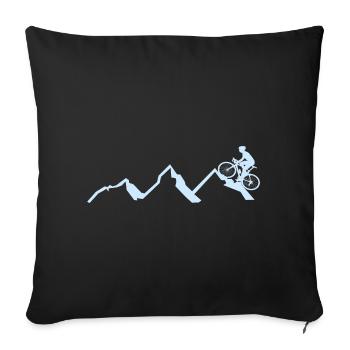 Vélo de montagne Vélo de montagne - Housse de coussin décorative 45 x 45 cm - noir - Devant
