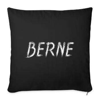 Bern Schweiz Grunge-Stil weißer Pinsel - Sofakissenbezug 45 x 45 cm - Schwarz - Vorne