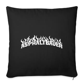 Asphaltbauer_weiss - Sofakissenbezug 45 x 45 cm - Schwarz - Vorne