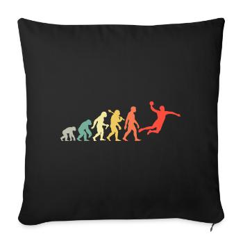 Handball Handballer Evolution für Männer und Jungs - Sofakissenbezug 45 x 45 cm - Schwarz - Vorne