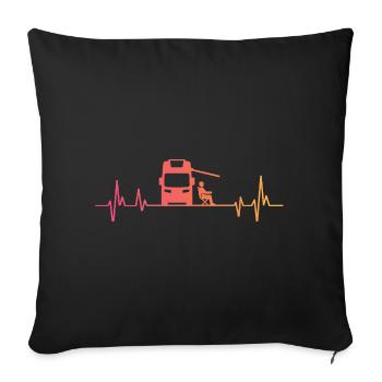 Sunset Camper Heartbeat Camper - Sofa pillowcase 17,3'' x 17,3'' (45 x 45 cm) - black - Front