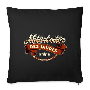 Mitarbeiter des Jahres RAHMENLOS Geschenk - Sofakissenbezug 45 x 45 cm - Schwarz - Vorne