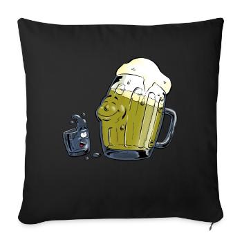 AD - Willie & Bier das Rat ich Dir - Alkohol Bier - Sofakissenbezug 45 x 45 cm - Schwarz - Vorne