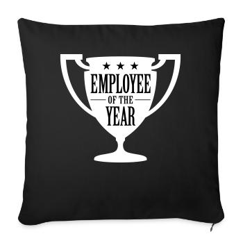 Employé de l'année! - Housse de coussin décorative 45 x 45 cm - noir - Devant