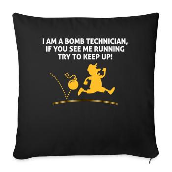 Quand A Bomb Squads Running, Suivez-le! - Housse de coussin décorative 45 x 45 cm - noir - Devant