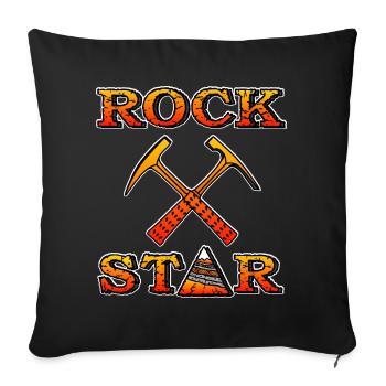 Rock Star geology orange gray - Sofa pillowcase 17,3'' x 17,3'' (45 x 45 cm) - black - Front