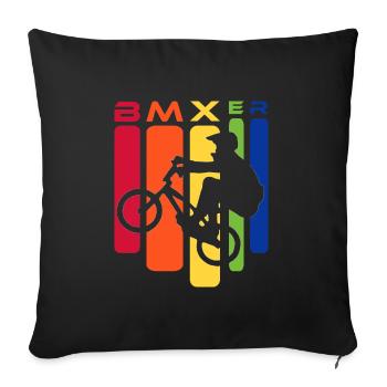 BMX Rainbow Stunt Silhouette - Sofa pillowcase 17,3'' x 17,3'' (45 x 45 cm) - black - Front