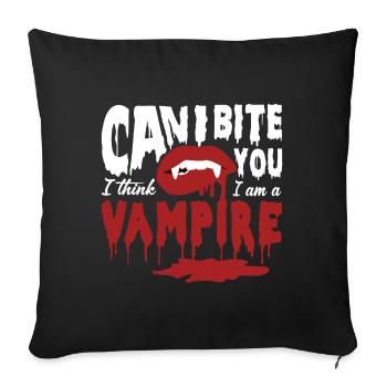 Vampire Sexy Lips Halloween Can I bite you blood - Sofa pillowcase 17,3'' x 17,3'' (45 x 45 cm) - black - Front