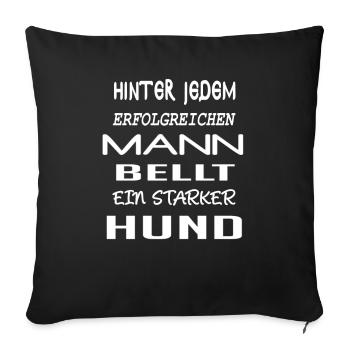 Funny saying dogs Strong dog - Sofa pillowcase 17,3'' x 17,3'' (45 x 45 cm) - black - Front