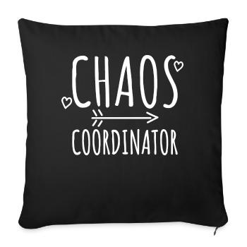 Enseignante Enseignante Kita Mère - Coordinatrice Chaos - Housse de coussin décorative 45 x 45 cm - noir - Devant