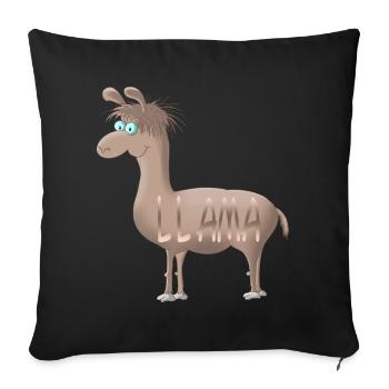 Llama - Sofakissenbezug 45 x 45 cm - Schwarz - Vorne