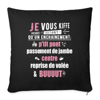 FOOTBALL Femme - footballeuse - foot féminin - Housse de coussin décorative 45 x 45 cm - noir - Devant