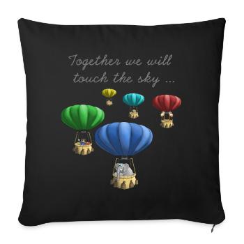 Colorful hot air balloons - Sofa pillowcase 17,3'' x 17,3'' (45 x 45 cm) - black - Front