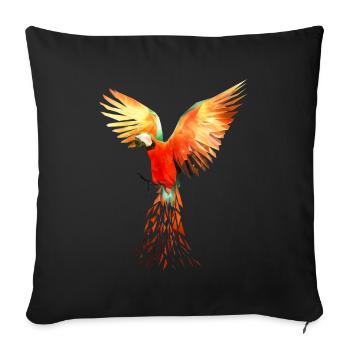 Perroquet coloré - T-shirt Enfants Hommes Femmes - Housse de coussin décorative 45 x 45 cm - noir - Devant