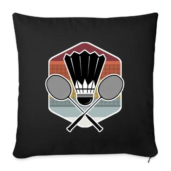 Badminton badminton - Sofa pillowcase 17,3'' x 17,3'' (45 x 45 cm) - black - Front