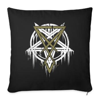 Pentagramm mit Luzifer-Symbol - Sofakissenbezug 45 x 45 cm - Schwarz - Vorne