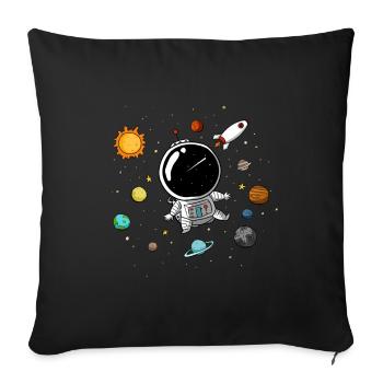 Little Astronaut in Space - Doodle - Sofa pillowcase 17,3'' x 17,3'' (45 x 45 cm) - black - Front