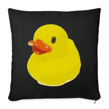 Ente, Badeente, Duck, Rubber Ducky - Sofa pillowcase 17,3'' x 17,3'' (45 x 45 cm) - black - Front