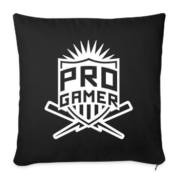 Pro Gamer (crest) - Sofa pillowcase 17,3'' x 17,3'' (45 x 45 cm) - black - Front