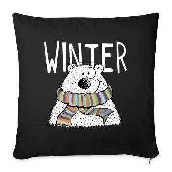 Bear - Bears - Teddy - Gift - Fun - Sofa pillowcase 17,3'' x 17,3'' (45 x 45 cm) - black - Front