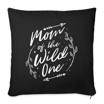 Maman du sauvage - Housse de coussin décorative 45 x 45 cm - noir - Devant
