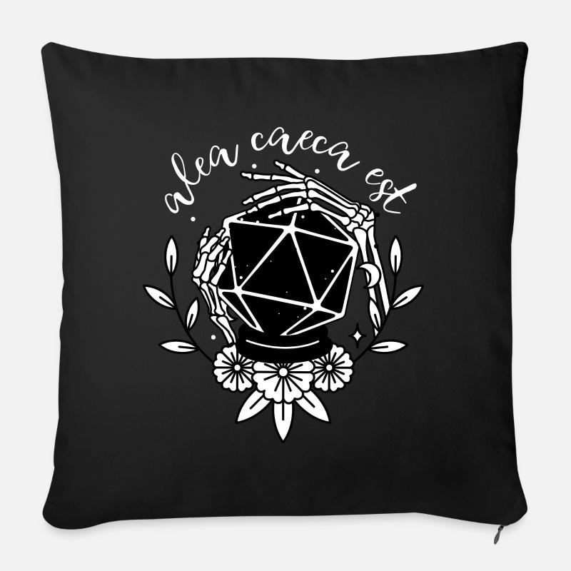 Pen and paper Fortune Teller Cube Quote - Sofa pillowcase 17,3'' x 17,3'' (45 x 45 cm) - black