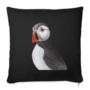 Macareux moine le jardin des espèces de macareux - Housse de coussin décorative 45 x 45 cm - noir - Devant