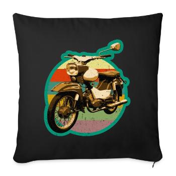 Simmi Star SR4-2 DDR moped in retro used look - Sofa pillowcase 17,3'' x 17,3'' (45 x 45 cm) - black - Front