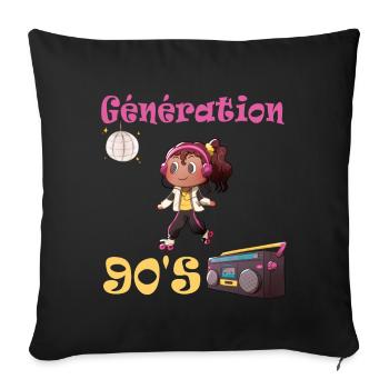 Design Inspired by 90's Dance Music - Sofa pillowcase 17,3'' x 17,3'' (45 x 45 cm) - black - Front