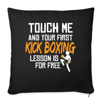 Funny kickboxing kickboxing boxing kick boxing - Sofa pillowcase 17,3'' x 17,3'' (45 x 45 cm) - black - Front
