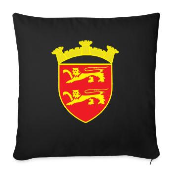 RED COAT OF ARMS LION TOWER GOLD COPYRIGHT RUNEMBERG - Sofa pillowcase 17,3'' x 17,3'' (45 x 45 cm) - black - Front