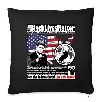 John F Kennedy Peace in All Times Quote - Sofa pillowcase 17,3'' x 17,3'' (45 x 45 cm) - black - Front