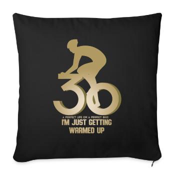Radfahrer 30 Geburtstag - Sofakissenbezug 45 x 45 cm - Schwarz - Vorne