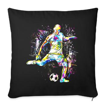 Football - Joueur de football Cristiano - Coloré - Housse de coussin décorative 45 x 45 cm - noir - Devant