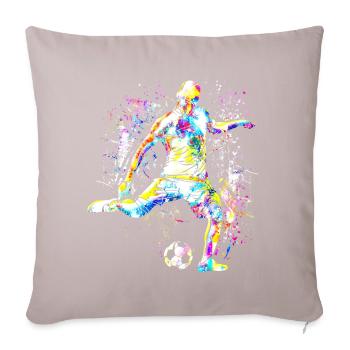 Football - Joueur de football Cristiano - Coloré - Housse de coussin décorative 45 x 45 cm - taupe clair - Devant