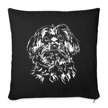 MALTESER Maltese Wilsigns Dog Dog - Sofa pillowcase 17,3'' x 17,3'' (45 x 45 cm) - black - Front