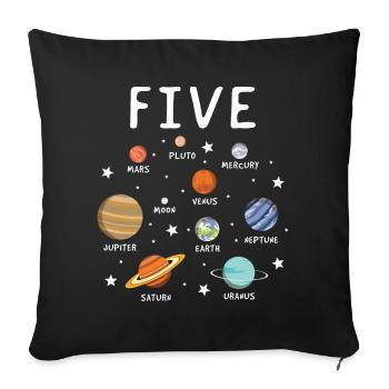 Anniversaire de Universe Galaxy Planet 5 - Housse de coussin décorative 45 x 45 cm - noir - Devant